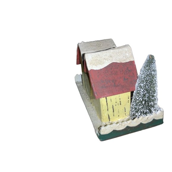 Cardboard Christmas Village House Yellow - Picture 6 of 9